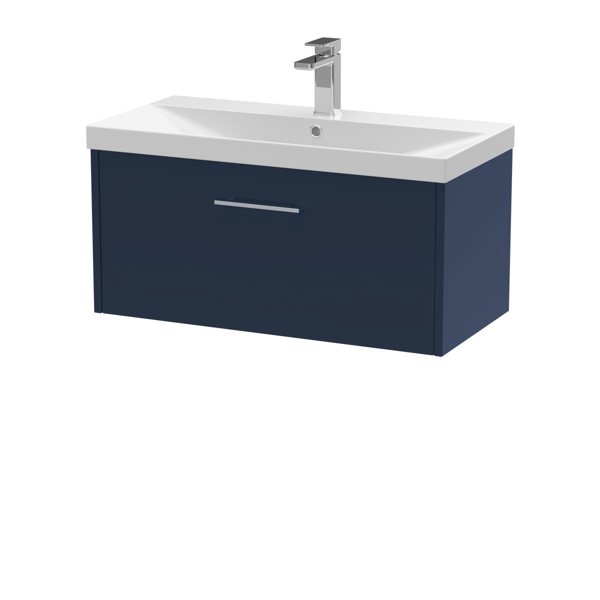 800mm Wall Hung Single Drawer Vanity & Basin 3 - Image 1
