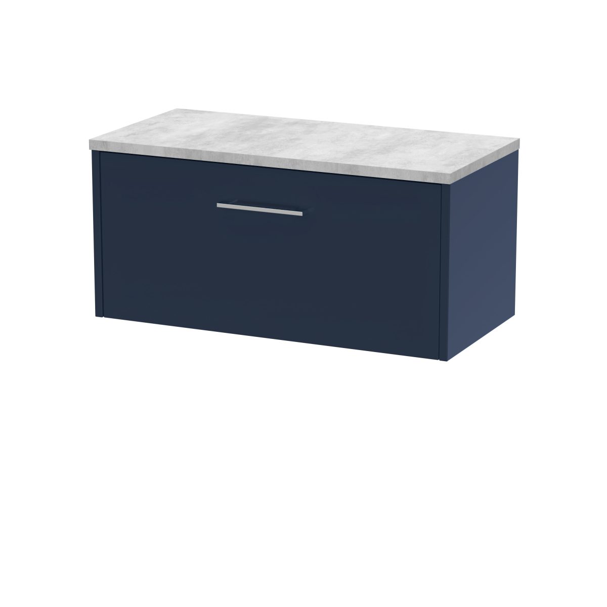 800mm Wall Hung Single Drawer Vanity & Laminate Worktop - Image 1
