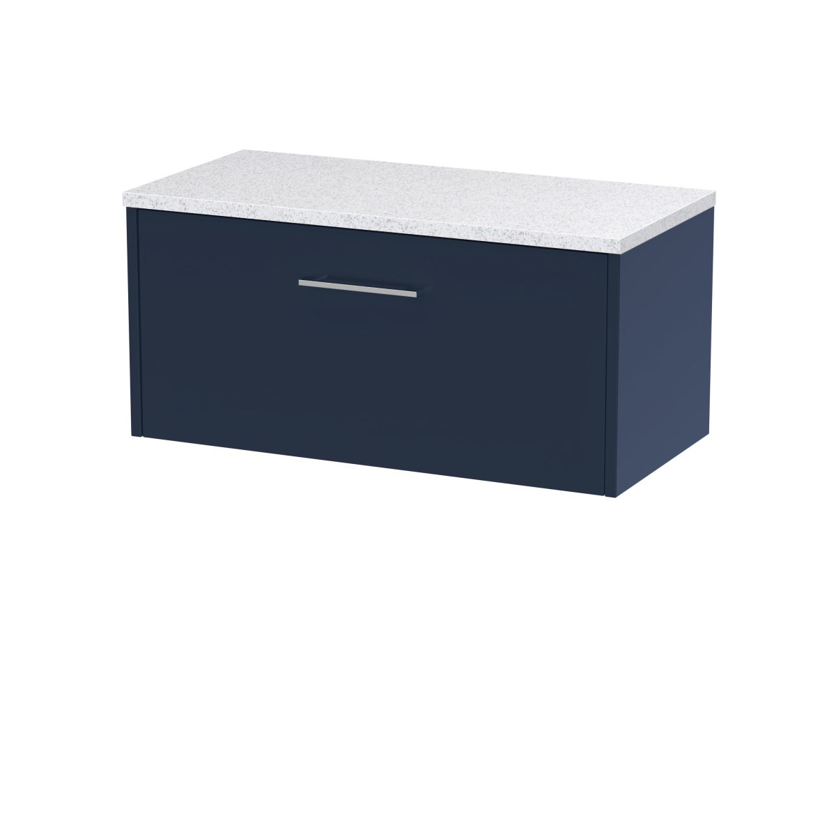 800mm Wall Hung Single Drawer Vanity & Laminate Worktop - Image 1