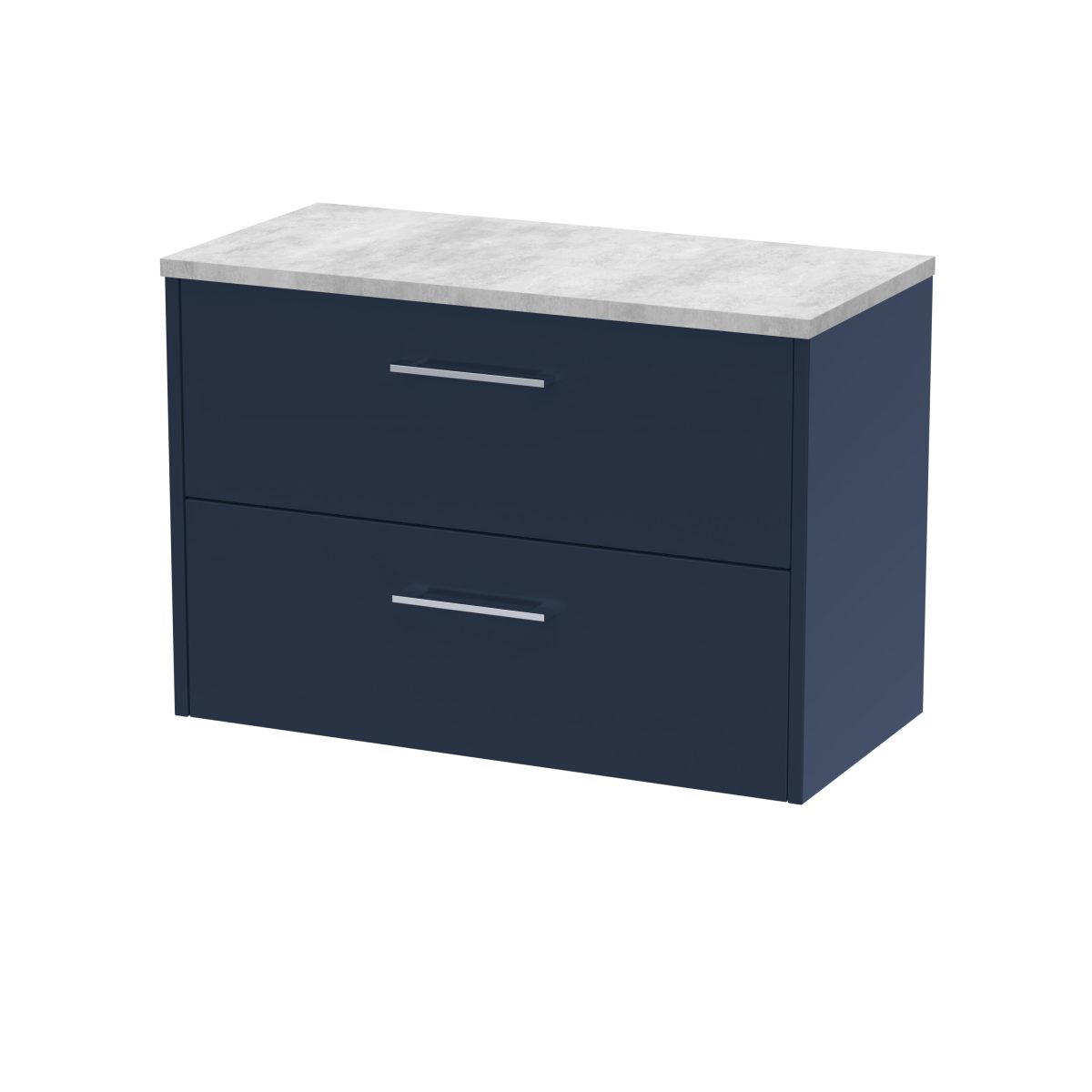 800mm Wall Hung 2-Drawer Vanity & Laminate Worktop - Image 1