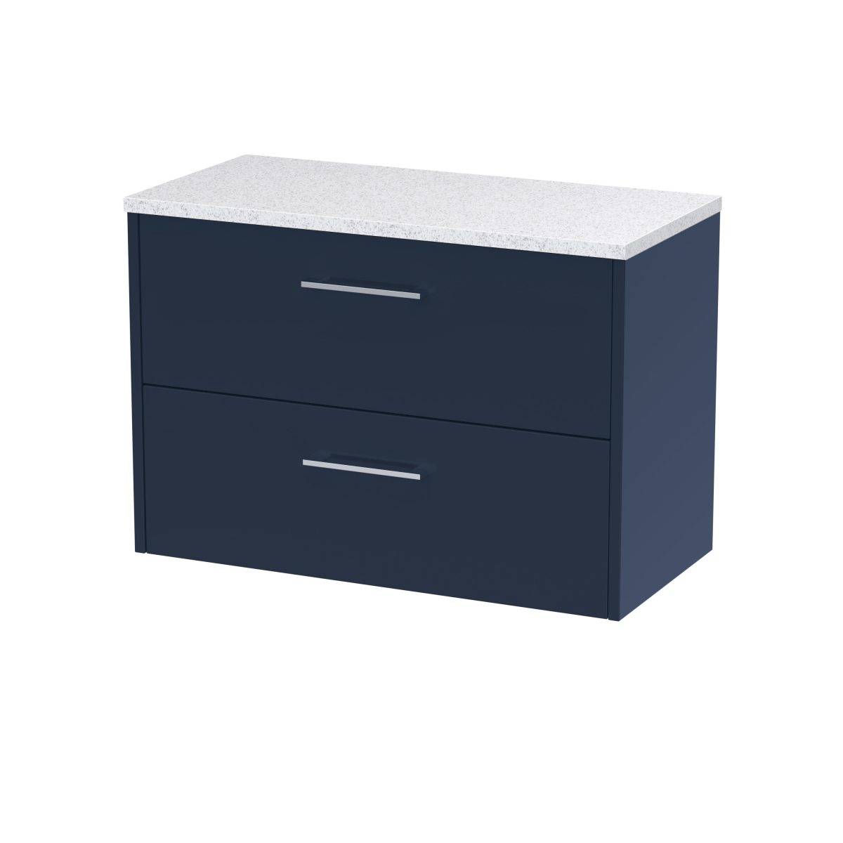 800mm Wall Hung 2-Drawer Vanity & Laminate Worktop - Image 1