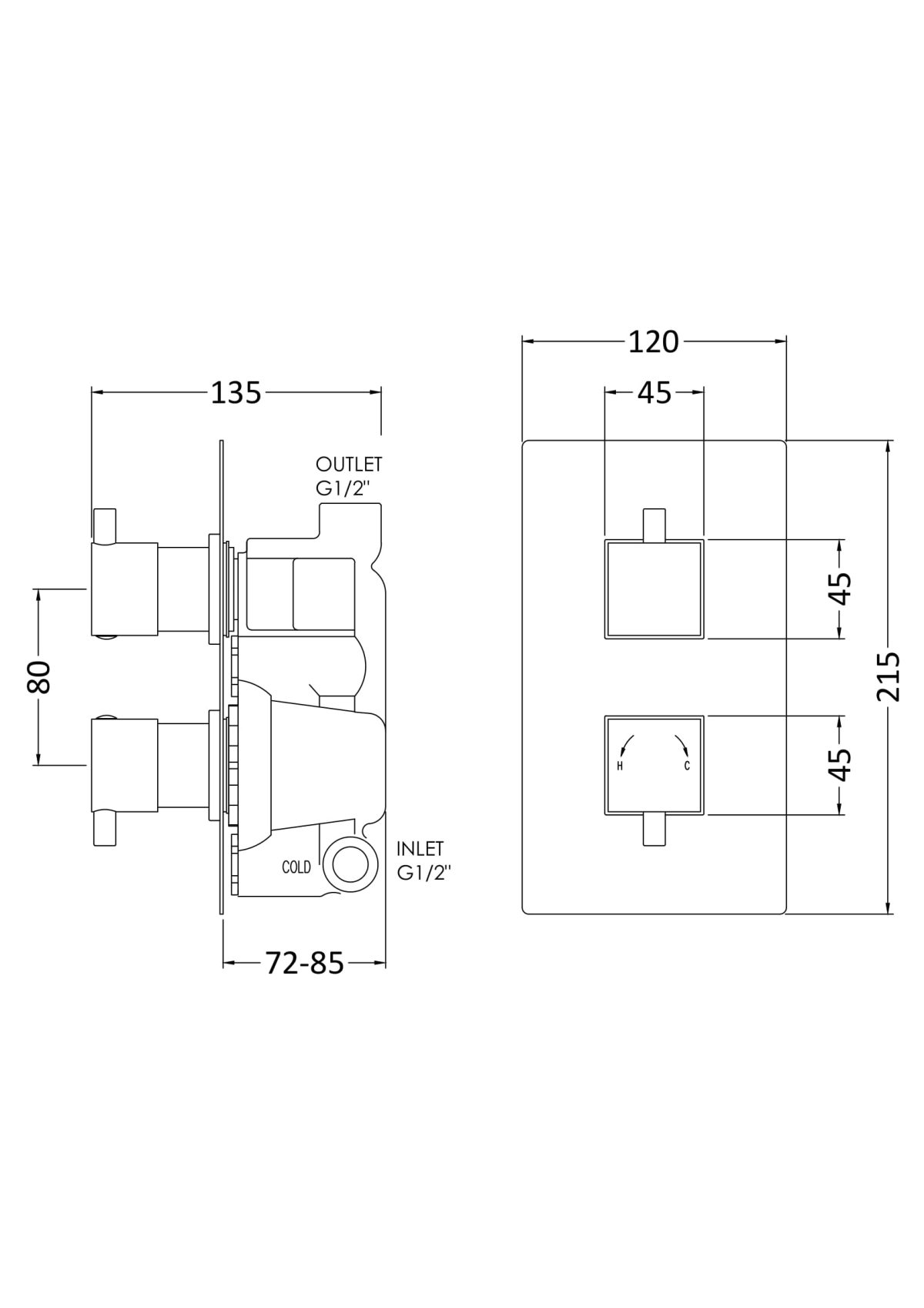 Twin Thermostatic Shower Valve - Image 3