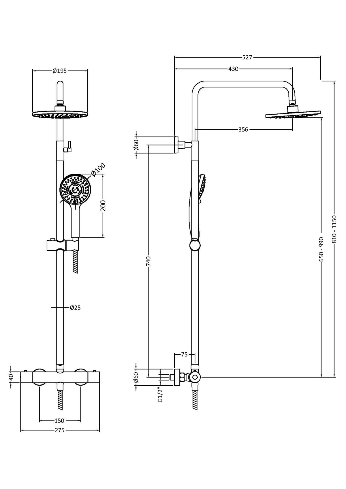 Thermostatic Bar Shower With Kit - Image 2