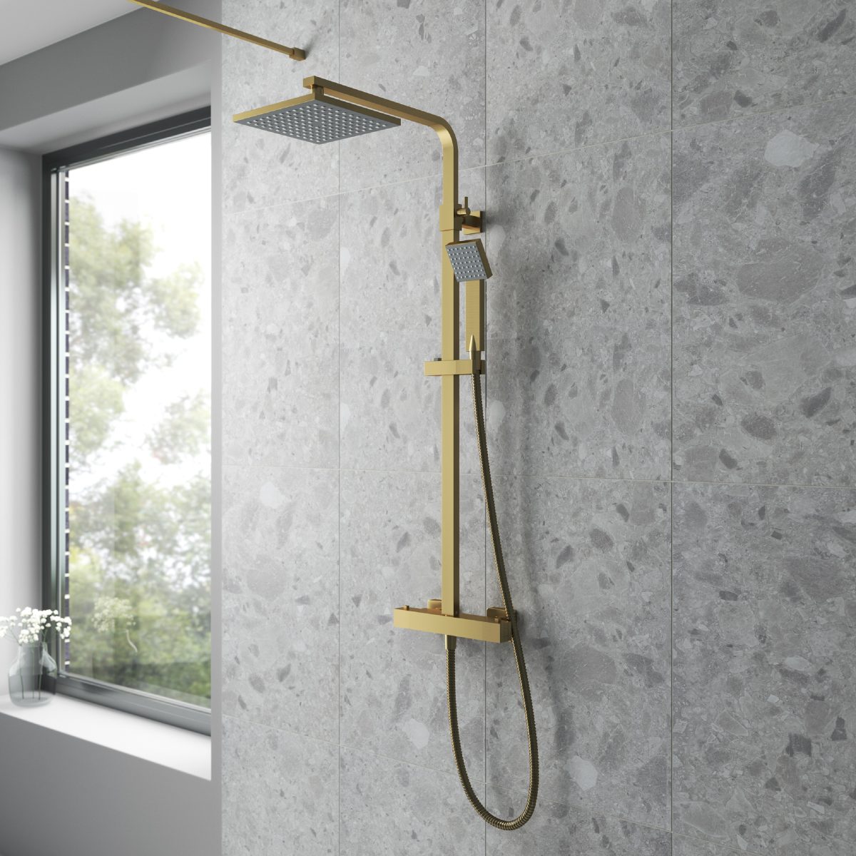 Square Thermostatic Bar Valve & Shower Kit - Image 2