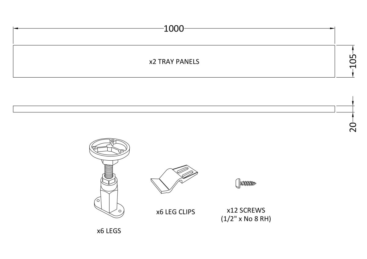 Leg Set & Plinth Kit (1000 Plinth x 2) - Image 3