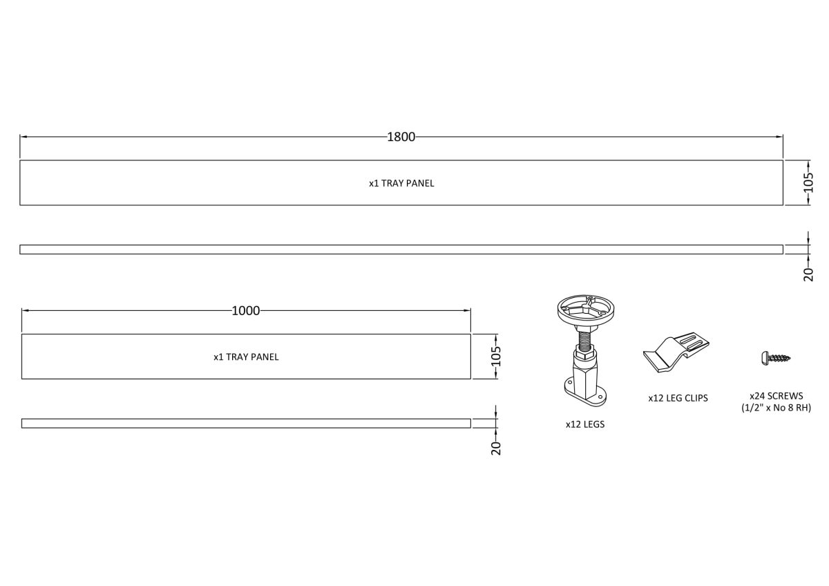 Leg Set & Plinth Kit (1700 &1000 Plinth) - Image 3