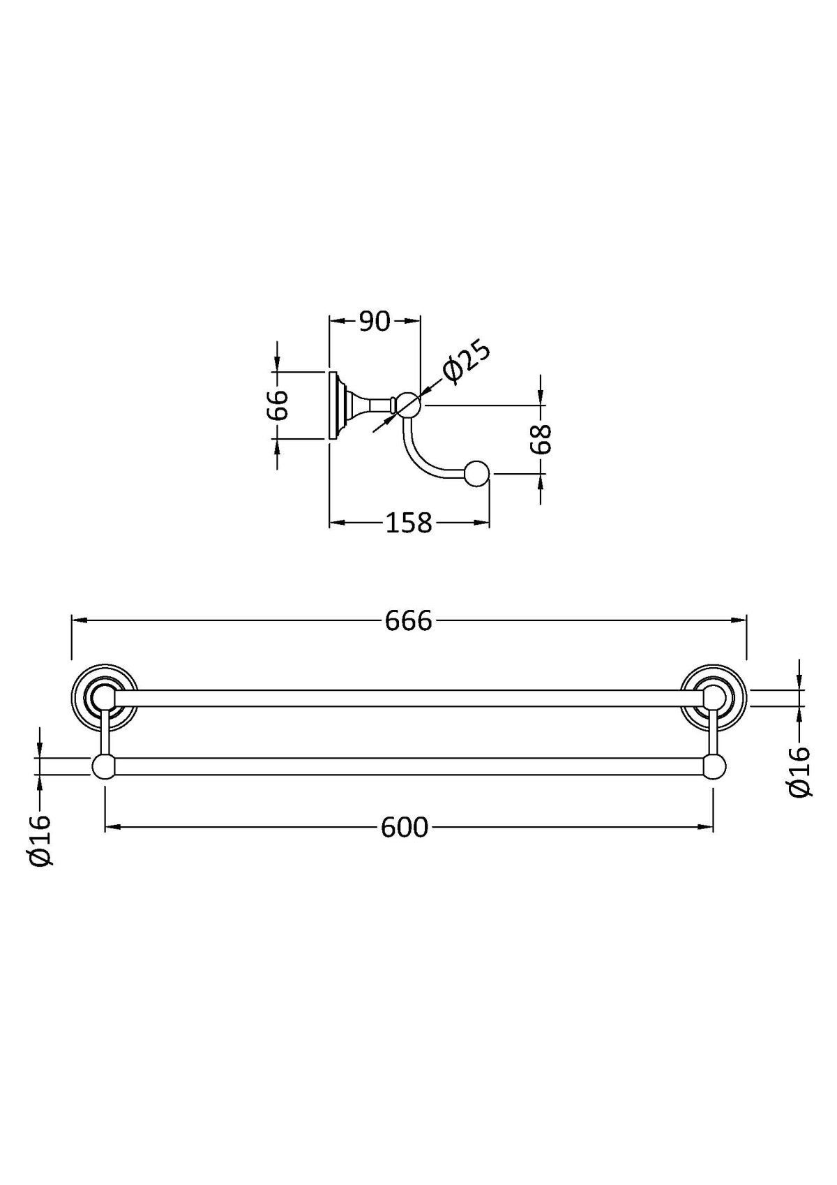Double Towel Rail - Image 2