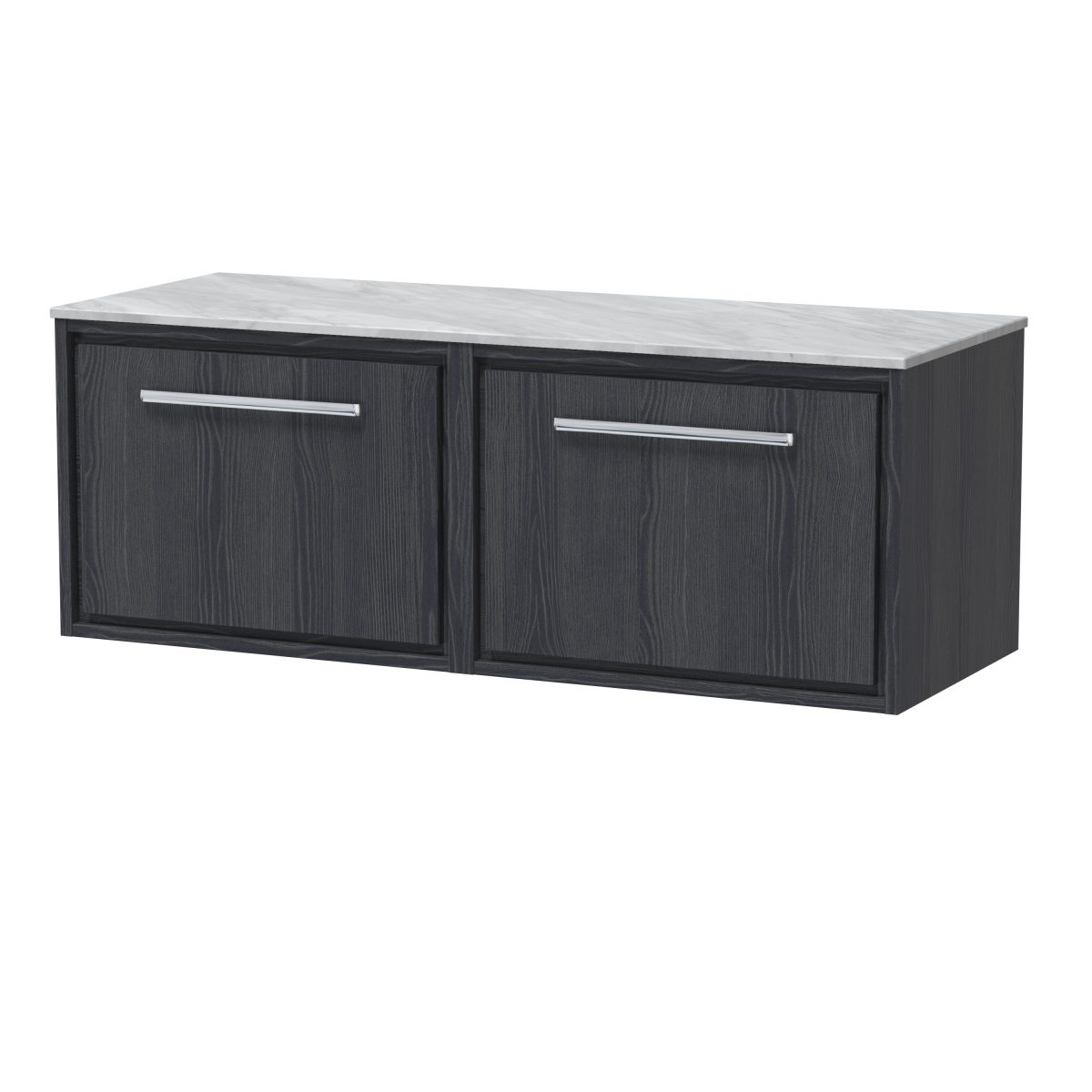 1200mm Wall Hung Single Drawer Vanity with Marble Worktop - Image 1