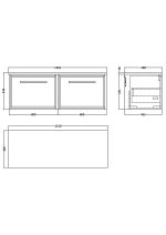 1200mm Wall Hung Single Drawer Vanity with Marble Worktop - Image 2