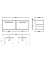 1200mm Wall Hung Single Drawer Vanity with Marble Worktop Basin - Image 2