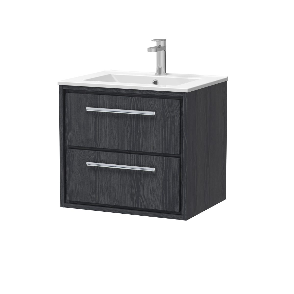 600mm Wall Hung 2-Drawer Vanity with Basin - 1 Tap Hole - Image 1