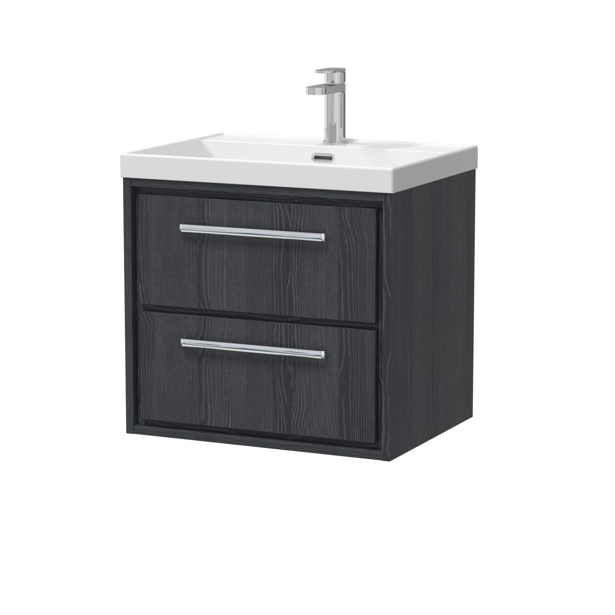 600mm Wall Hung 2-Drawer Vanity with Basin - 1 Tap Hole - Image 1