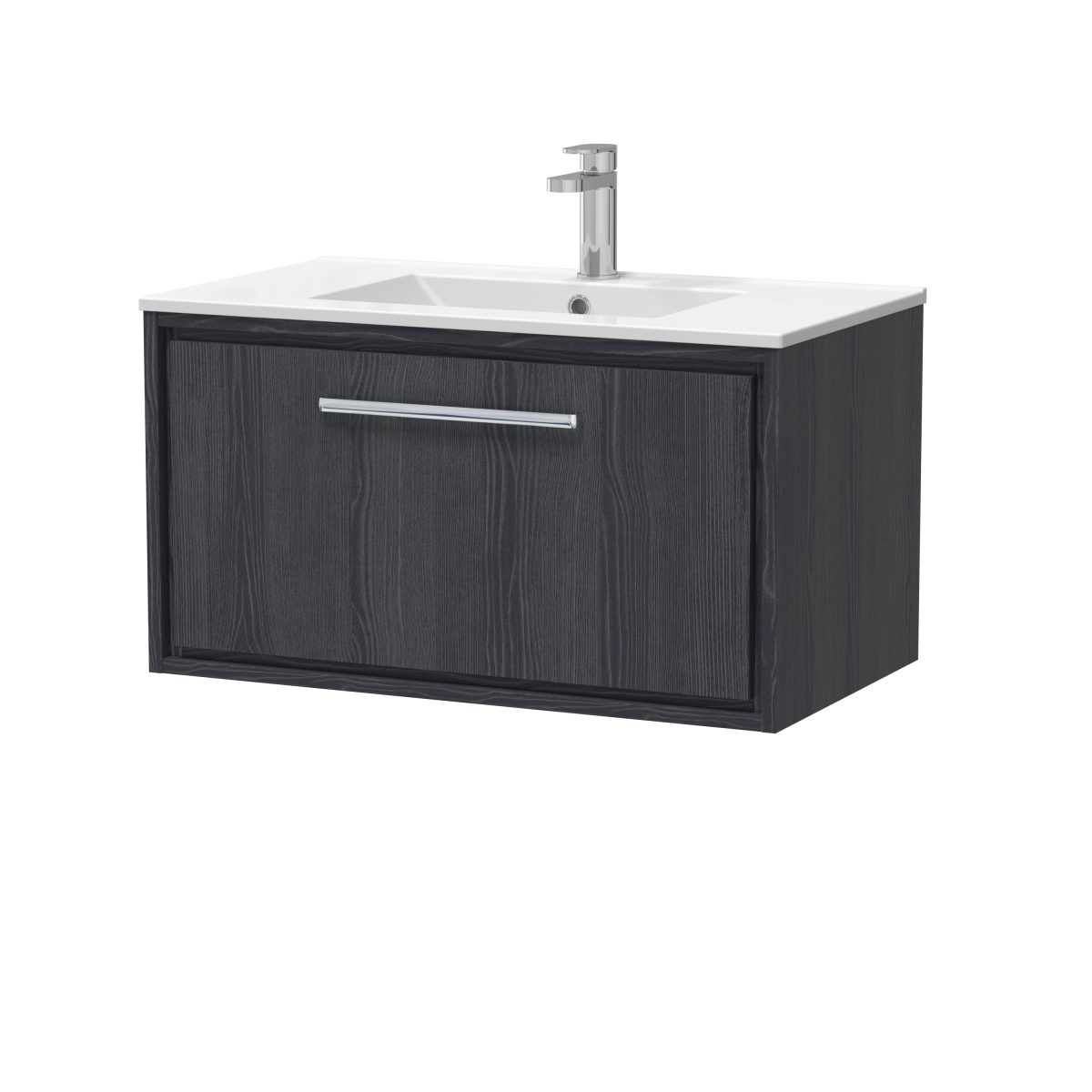 800mm Wall Hung Single Drawer Vanity with Basin - 1 Tap Hole - Image 1