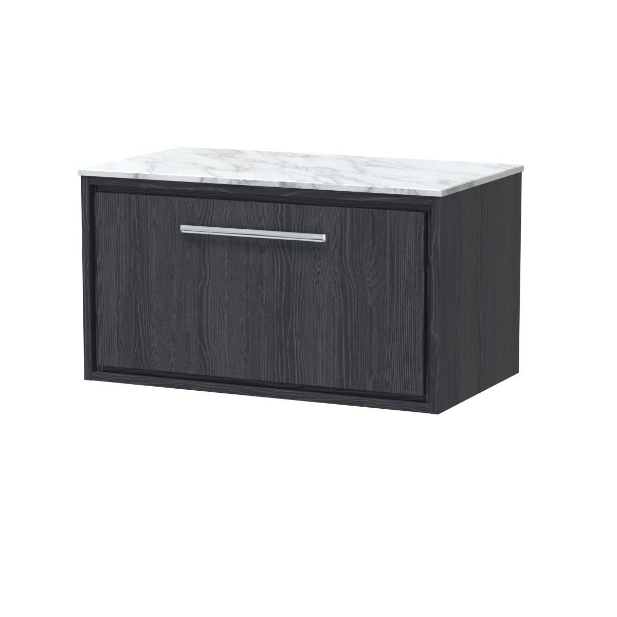 800mm Wall Hung Single Drawer Vanity with Marble Worktop - Image 1