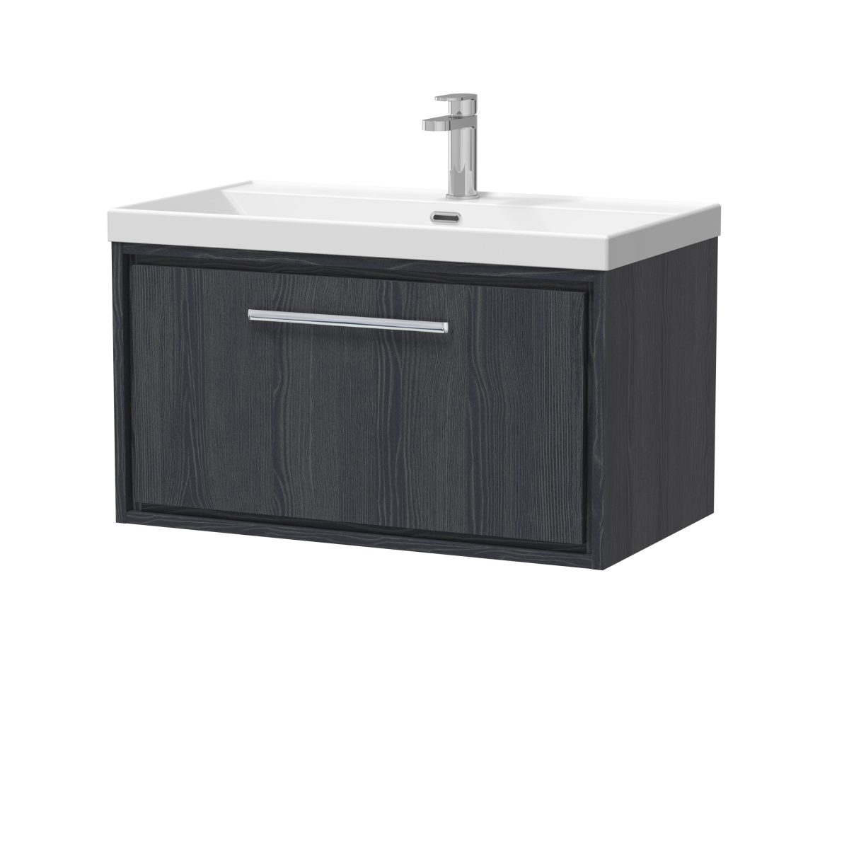 800mm Wall Hung Single Drawer Vanity with Basin - 1 Tap Hole - Image 1