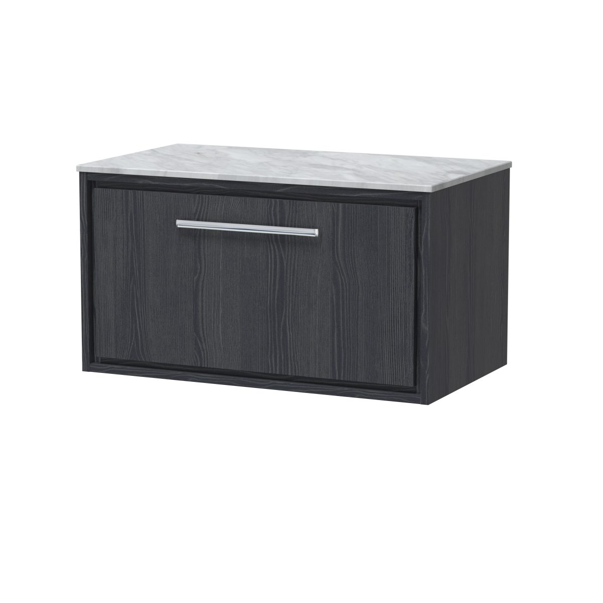 800mm Wall Hung Single Drawer Vanity with Marble Worktop - Image 1