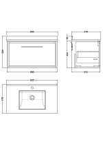 800mm Wall Hung Single Drawer Vanity with Marble Worktop Basin - Image 2