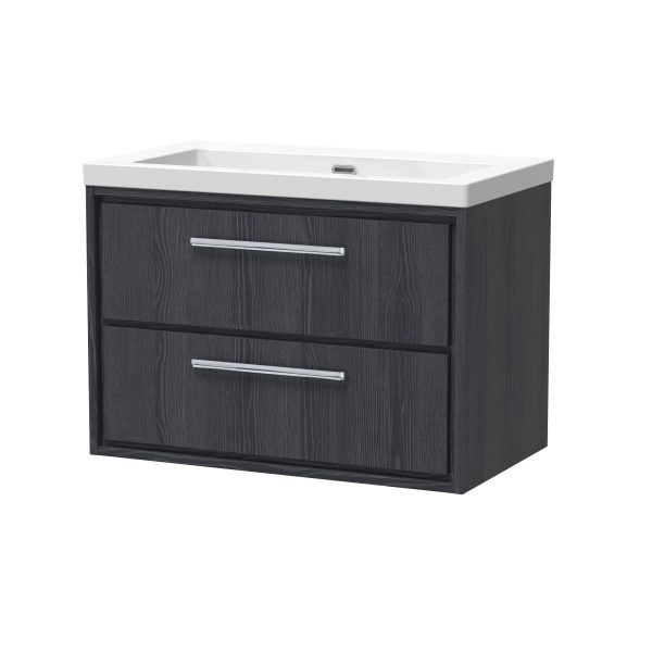 800mm Wall Hung 2-Drawer Vanity with Basin - 0 Tap Hole