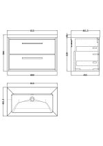 800mm Wall Hung 2-Drawer Vanity with Basin - 0 Tap Hole - Image 2