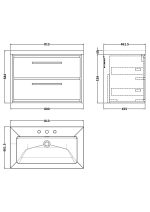 800mm Wall Hung 2-Drawer Vanity with Basin - 3 Tap Hole - Image 3