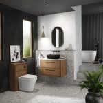 800mm Wall Hung 2-Drawer Vanity with Marble Worktop - Image 2
