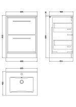 600mm Floor Standing 2-Drawer Vanity with Basin - 1 Tap Hole - Image 2