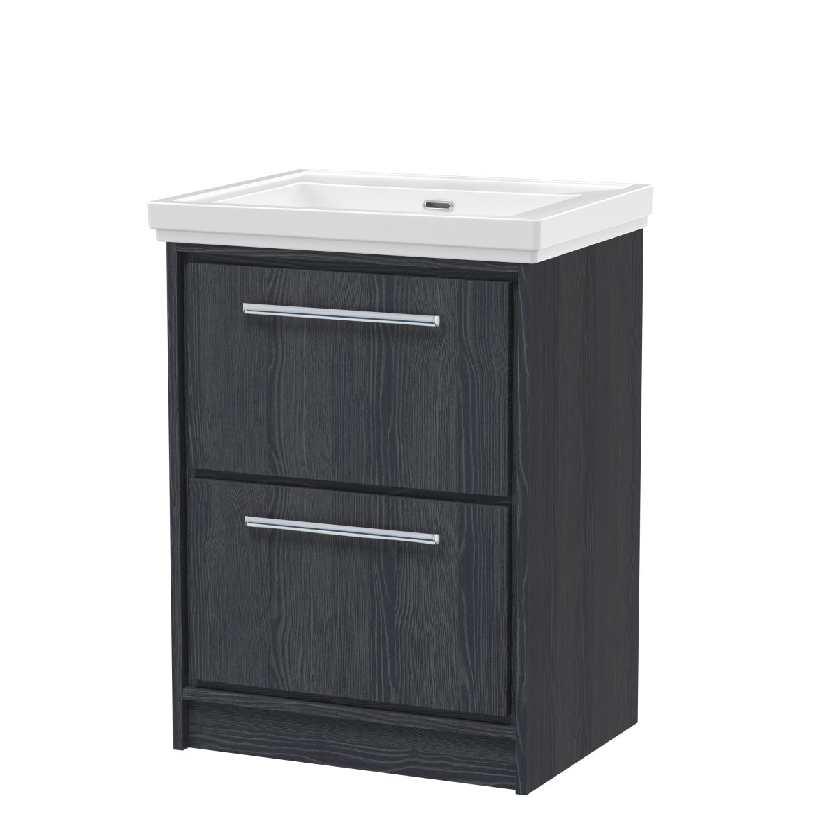 600mm Floor Standing 2-Drawer Vanity with Basin - 0 Tap Hole - Image 1
