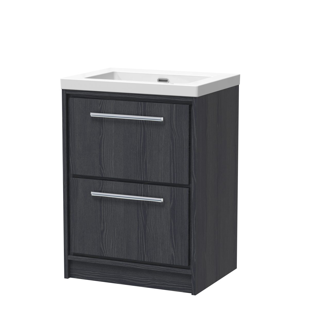 600mm Floor Standing 2-Drawer Vanity with Basin - 0 Tap Hole - Image 1