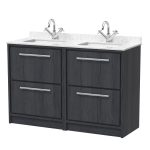1200mm Floor Standing 4-Drawer Vanity with Marble Worktop Basin
