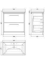 800mm Floor Standing 2-Drawer Vanity with Basin - 3 Tap Hole - Image 2