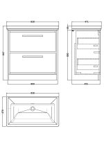 800mm Floor Standing 2-Drawer Vanity with Basin - 0 Tap Hole - Image 2