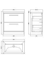 800mm Floor Standing 2-Drawer Vanity with Basin - 0 Tap Hole - Image 2