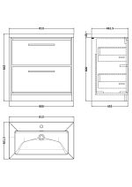 800mm Floor Standing 2-Drawer Vanity with Basin - 1 Tap Hole - Image 2