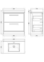 800mm Floor Standing 2-Drawer Vanity with Marble Worktop Basin - Image 2