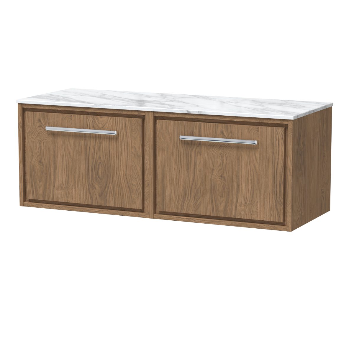 1200mm Wall Hung Single Drawer Vanity with Marble Worktop - Image 1