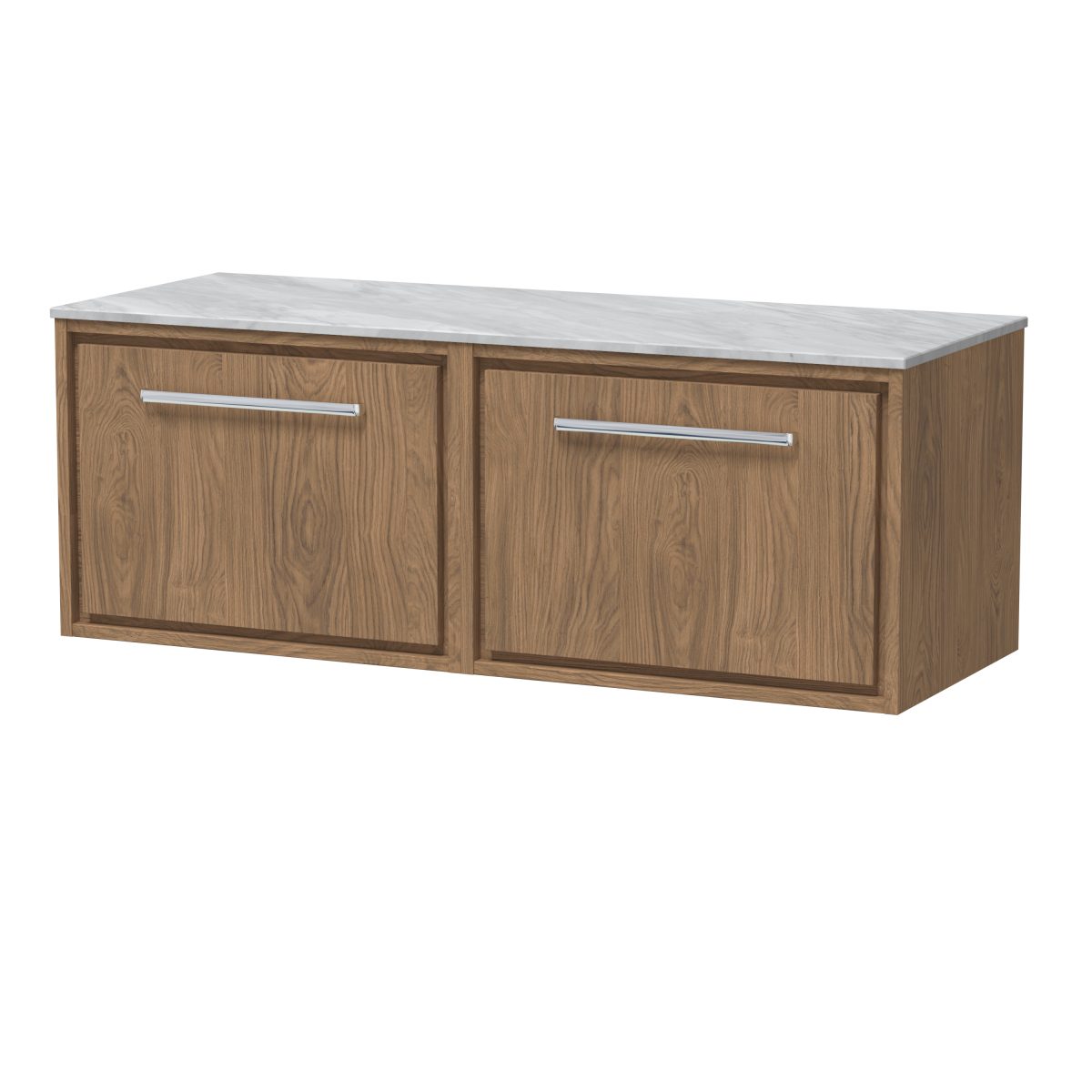 1200mm Wall Hung Single Drawer Vanity with Marble Worktop - Image 1