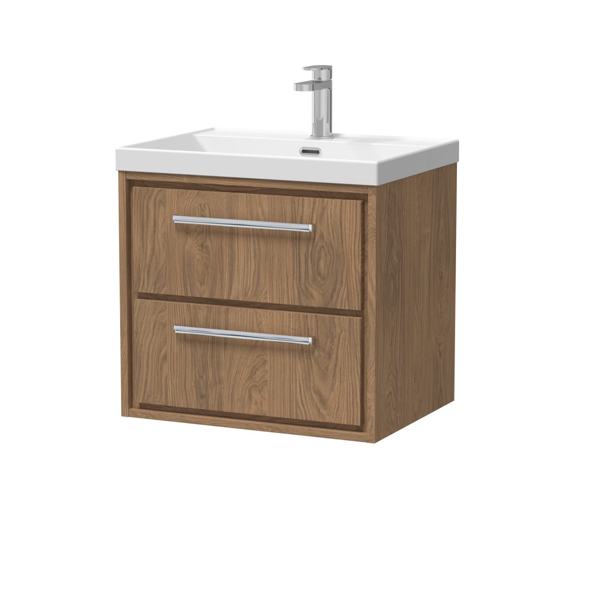 600mm Wall Hung 2-Drawer Vanity with Basin - 1 Tap Hole - Image 1