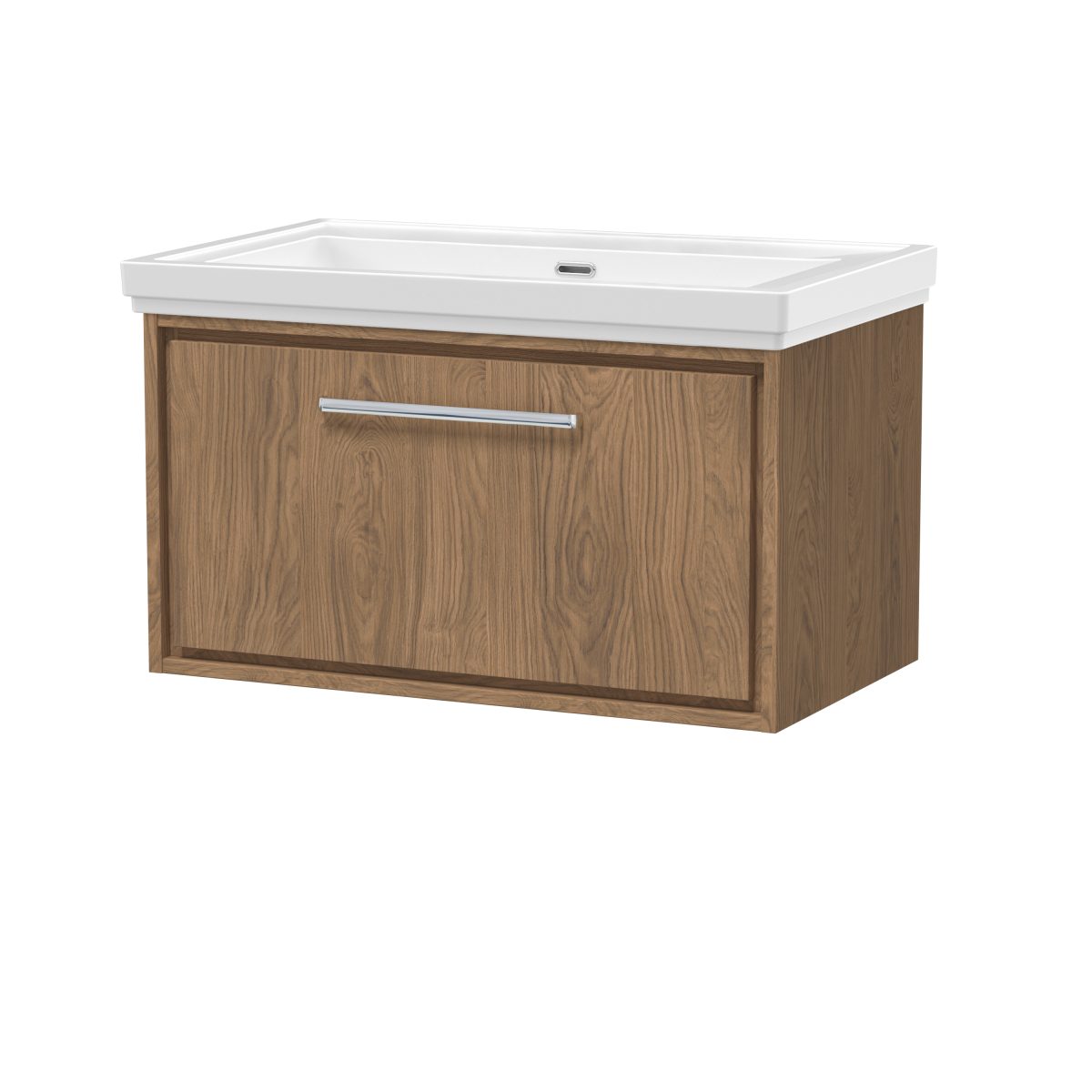 800mm Wall Hung Single Drawer Vanity with Basin - 0 Tap Hole - Image 1