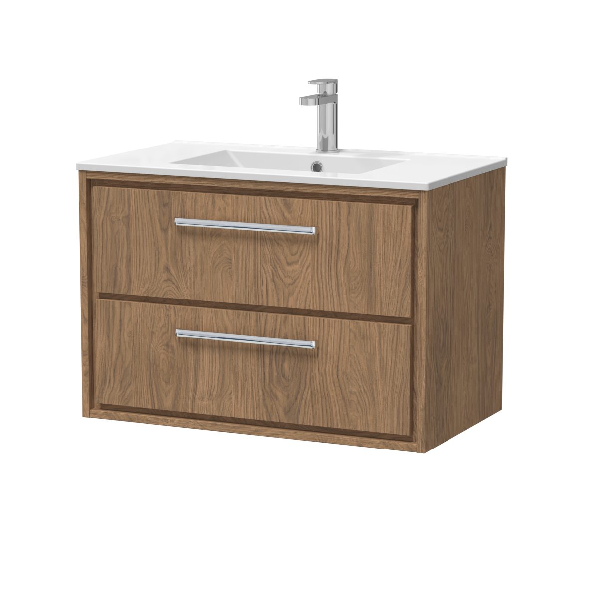 800mm Wall Hung 2-Drawer Vanity with Basin - 1 Tap Hole - Image 1