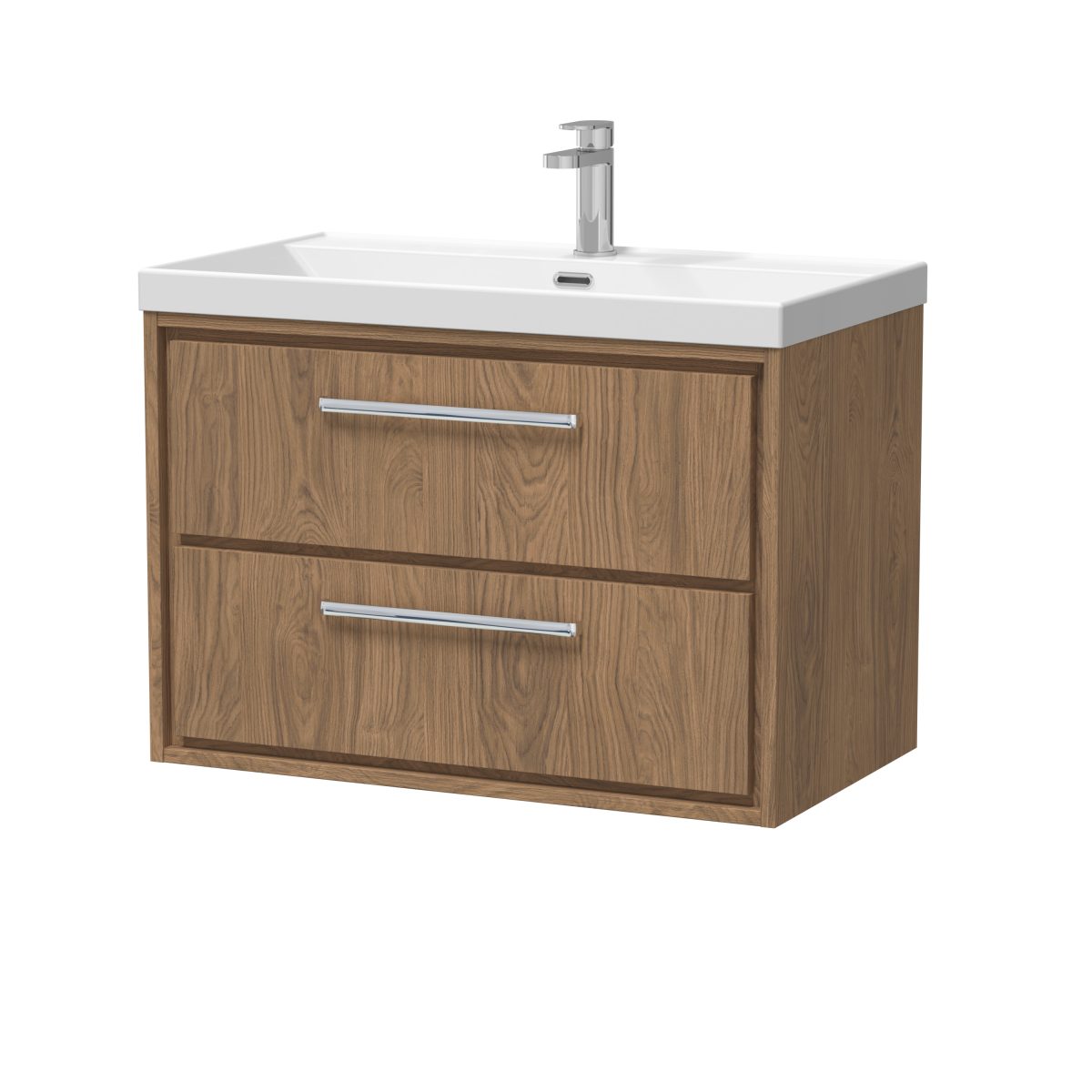 800mm Wall Hung 2-Drawer Vanity with Basin - 1 Tap Hole - Image 1