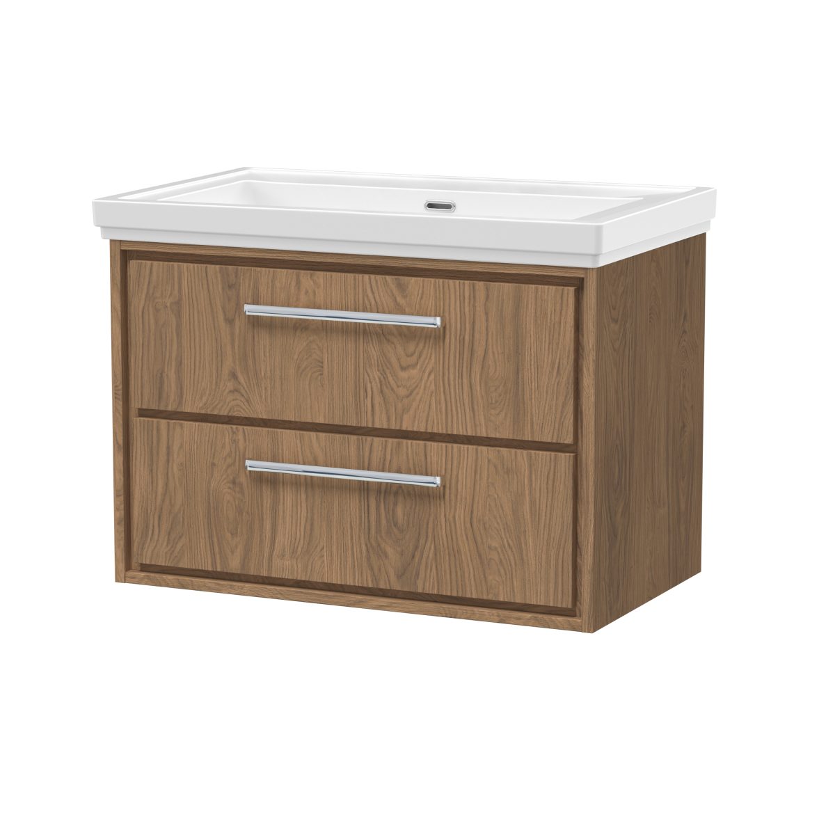 800mm Wall Hung 2-Drawer Vanity with Basin - 0 Tap Hole - Image 1