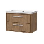 800mm Wall Hung 2-Drawer Vanity with Basin - 0 Tap Hole