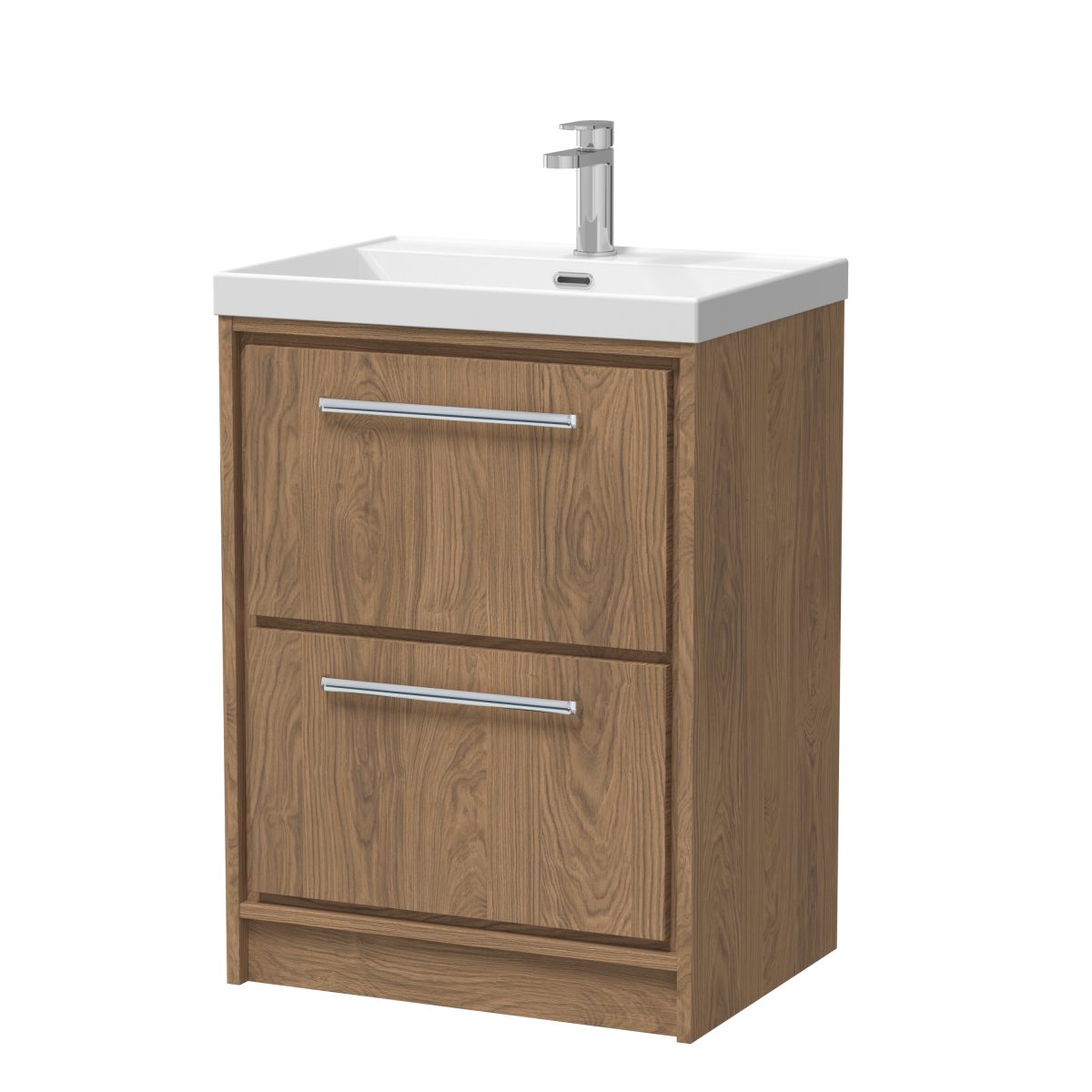 600mm Floor Standing 2-Drawer Vanity with Basin - 1 Tap Hole - Image 1