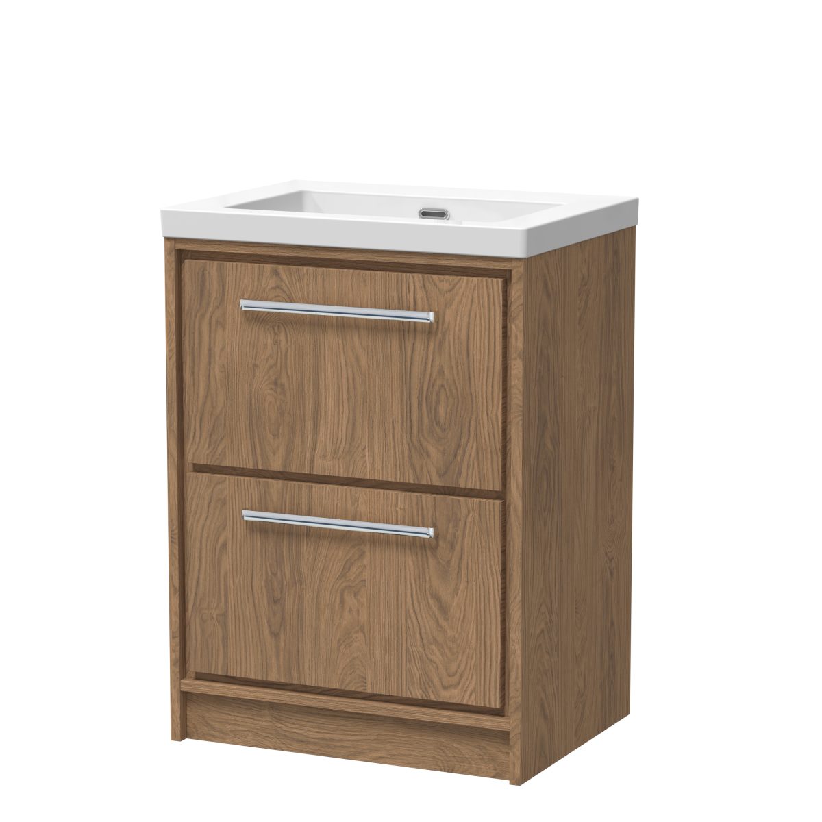 600mm Floor Standing 2-Drawer Vanity with Basin - 0 Tap Hole - Image 1
