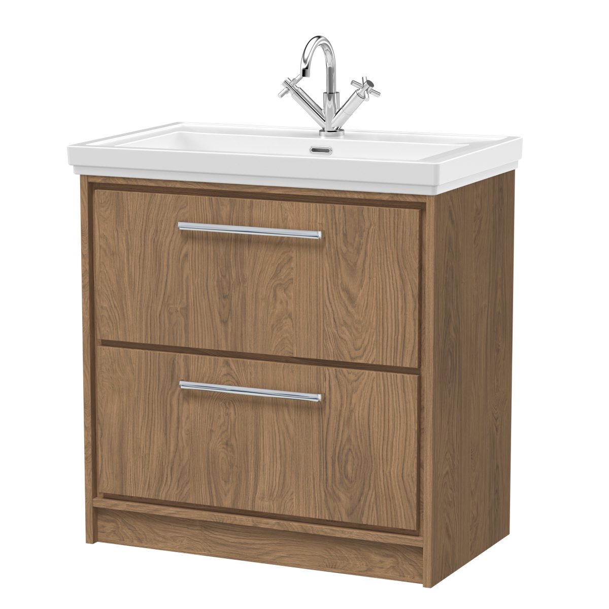 800mm Floor Standing 2-Drawer Vanity with Basin - 1 Tap Hole - Image 1