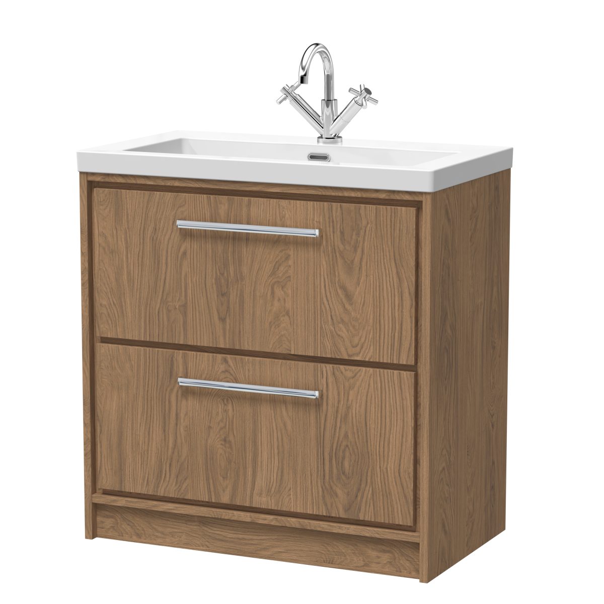 800mm Floor Standing 2-Drawer Vanity with Basin - 1 Tap Hole - Image 1