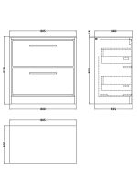 800mm Floor Standing 2-Drawer Vanity with Worktop - Image 2