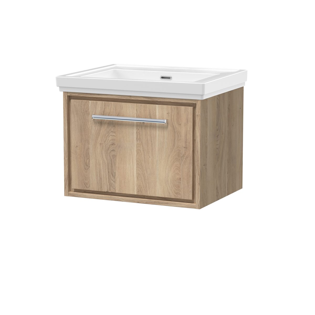 600mm Wall Hung Single Drawer Vanity with Basin - 0 Tap Hole - Image 1