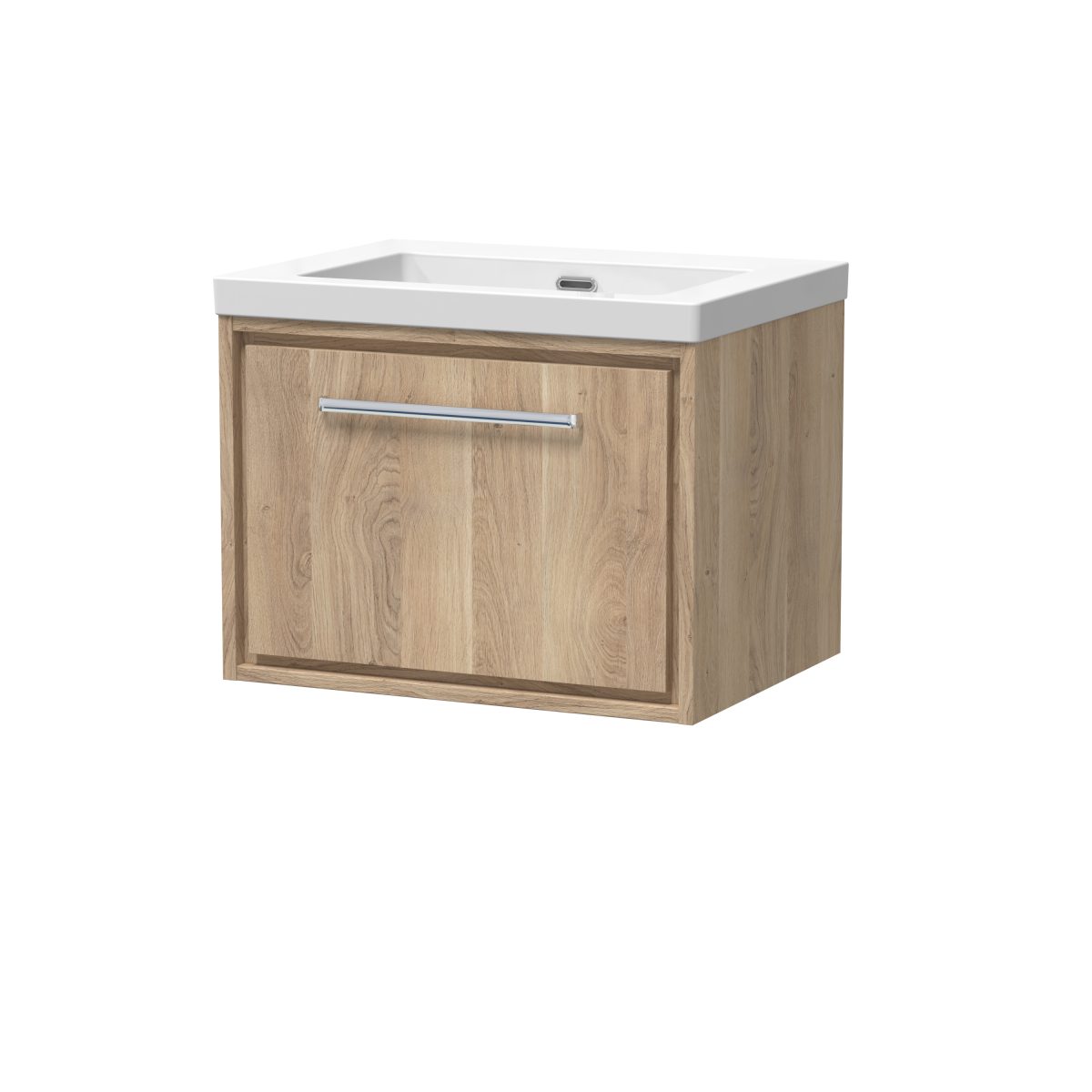 600mm Wall Hung Single Drawer Vanity with Basin - 0 Tap Hole - Image 1
