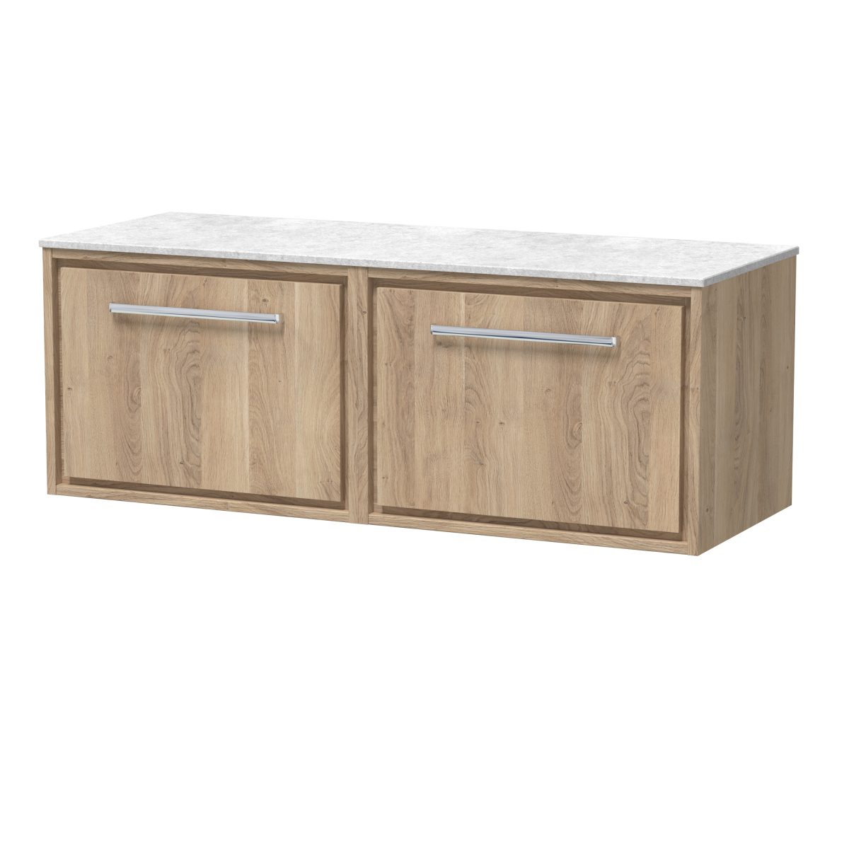 1200mm Wall Hung Single Drawer Vanity with Marble Worktop - Image 1